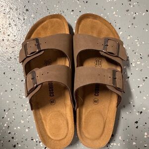 Brown Double Strap Sandals